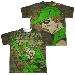 Green Arrow Take Aim (Front/Back Print) - Youth All-Over Print T-Shirt Youth All-Over Print T-Shirt (Ages 8-12) Green Arrow   