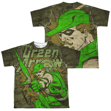 Green Arrow Take Aim (Front/Back Print) - Youth All-Over Print T-Shirt Youth All-Over Print T-Shirt (Ages 8-12) Green Arrow   
