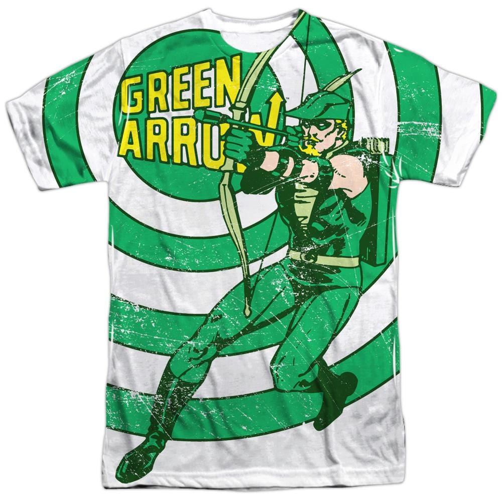 Green Arrow - Bullseye Adult All Over Print 100% Poly T-Shirt Men's All-Over Print T-Shirt Green Arrow Adult All Over Print 100% Poly T-Shirt S Multi