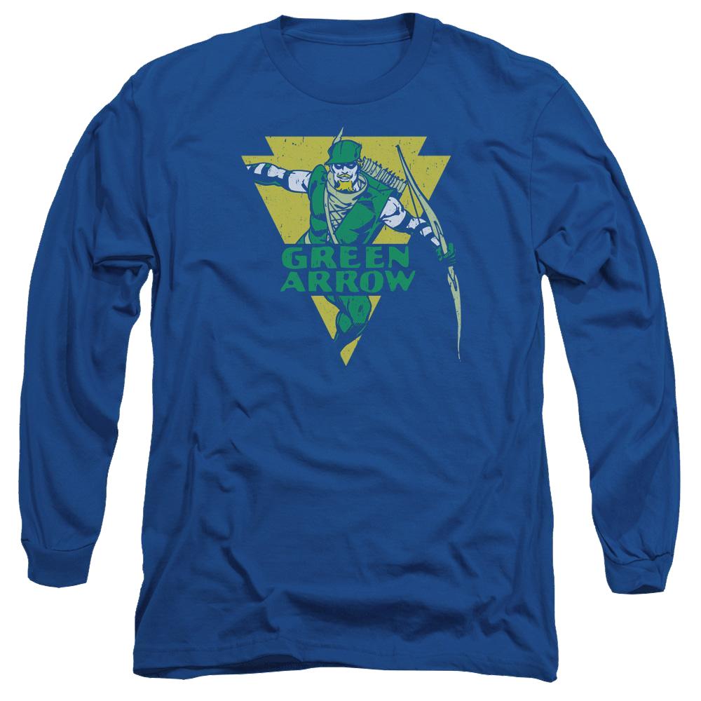 DC Comics Distressed Arrow - Men's Long Sleeve T-Shirt Men's Long Sleeve T-Shirt Green Arrow   