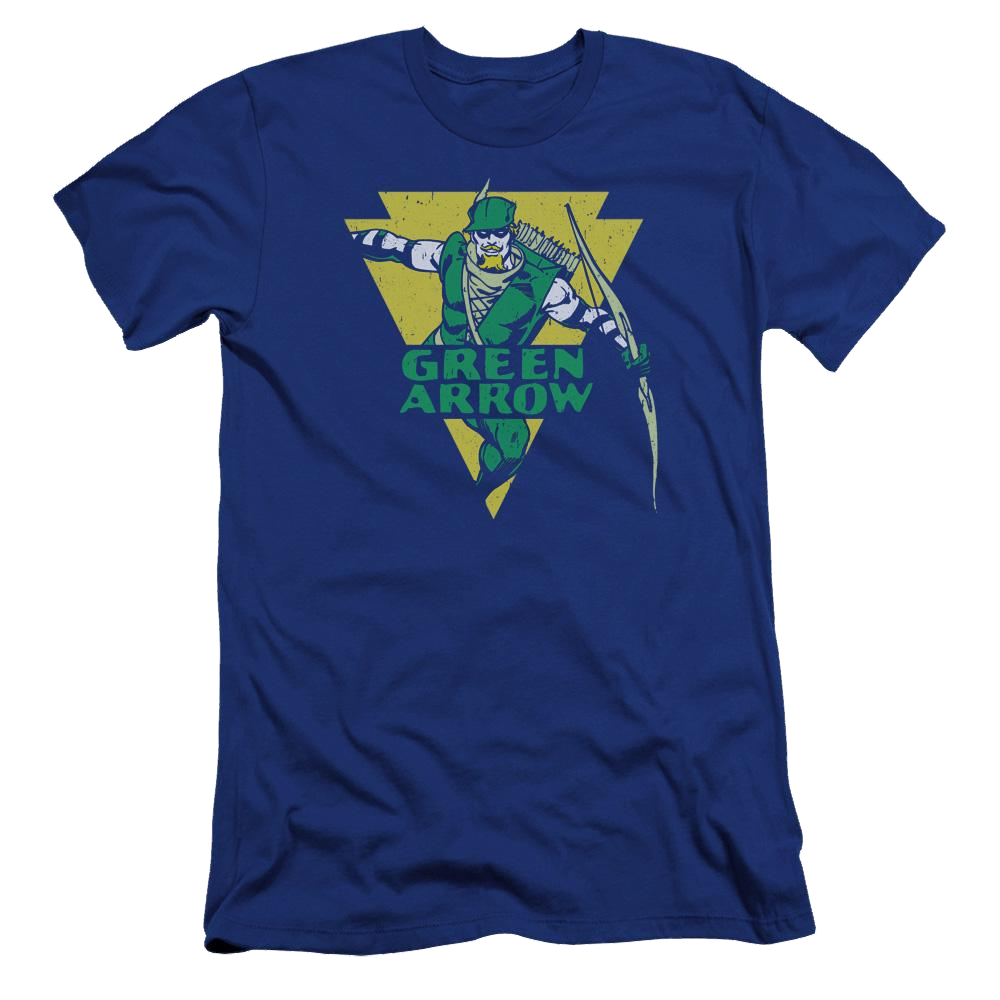 DC Comics Distressed Arrow - Men's Premium Slim Fit T-Shirt Men's Premium Slim Fit T-Shirt Green Arrow   