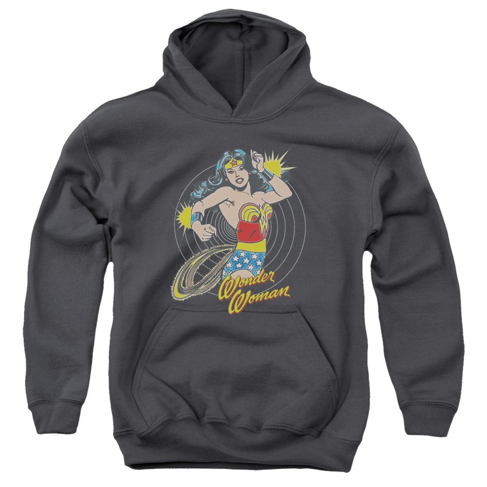 Wonder Woman Spinning - Youth Hoodie Youth Hoodie (Ages 8-12) Wonder Woman   
