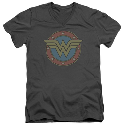 DC Comics Ww Vintage Emblem - Men's V-Neck T-Shirt Men's V-Neck T-Shirt DC Comics   