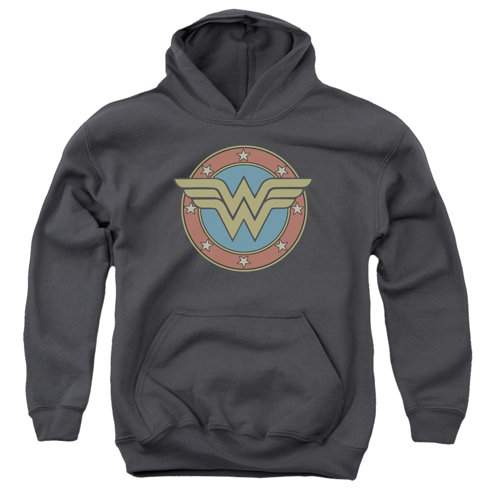 Wonder Woman Ww Vintage Emblem - Youth Hoodie Youth Hoodie (Ages 8-12) Wonder Woman   