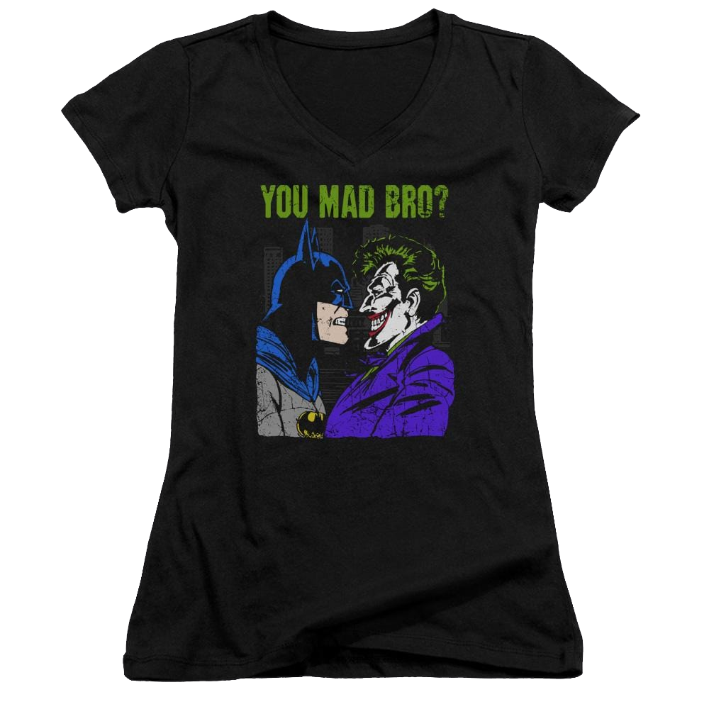 DC Comics Mad Bro - Juniors V-Neck T-Shirt Juniors V-Neck T-Shirt Joker   