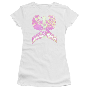White juniors t-shirt with Wonder Woman DC Comics Wonder Bird graphic