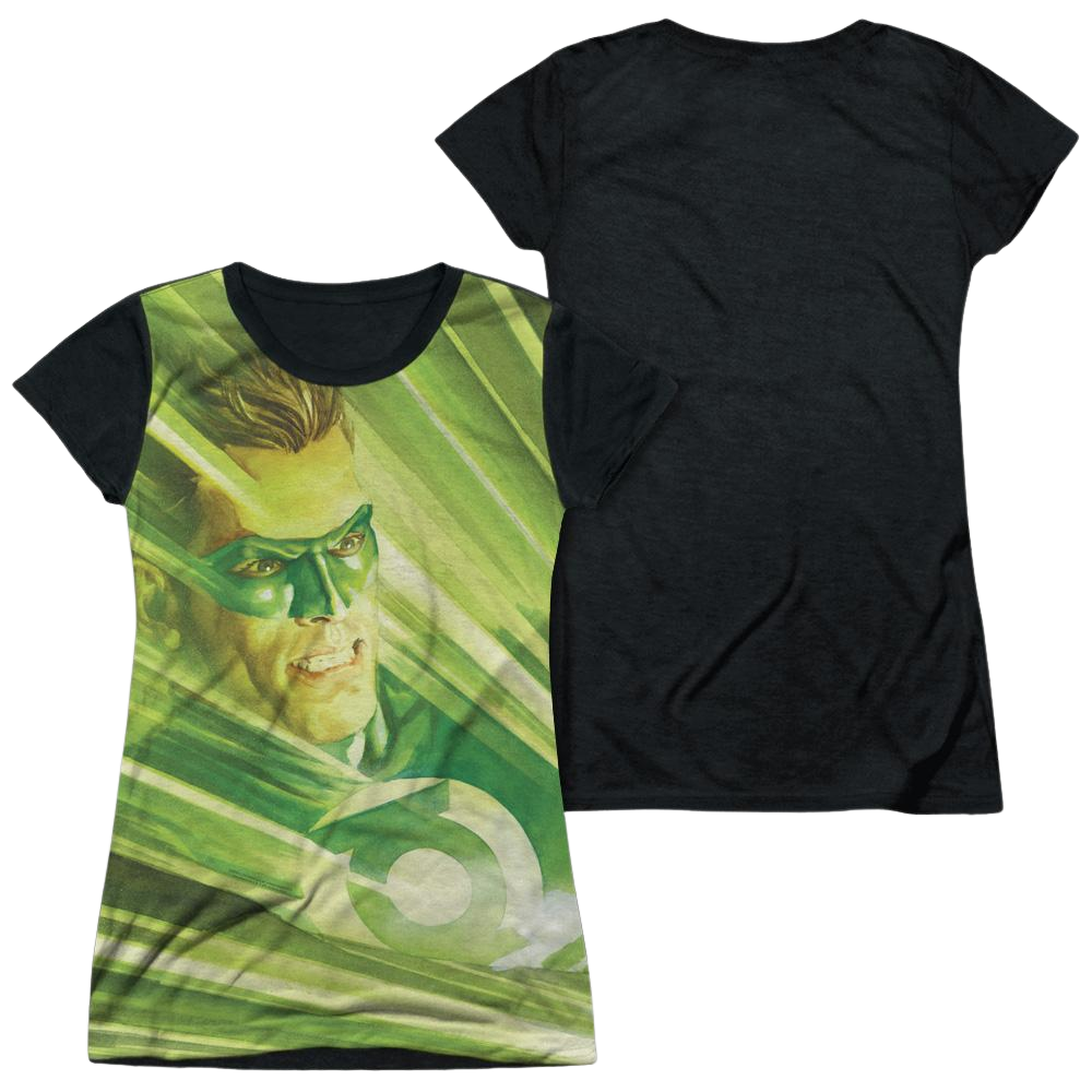 DC Comics Rays Of Light - Juniors Black Back T-Shirt Juniors Black Back T-Shirt Green Lantern   