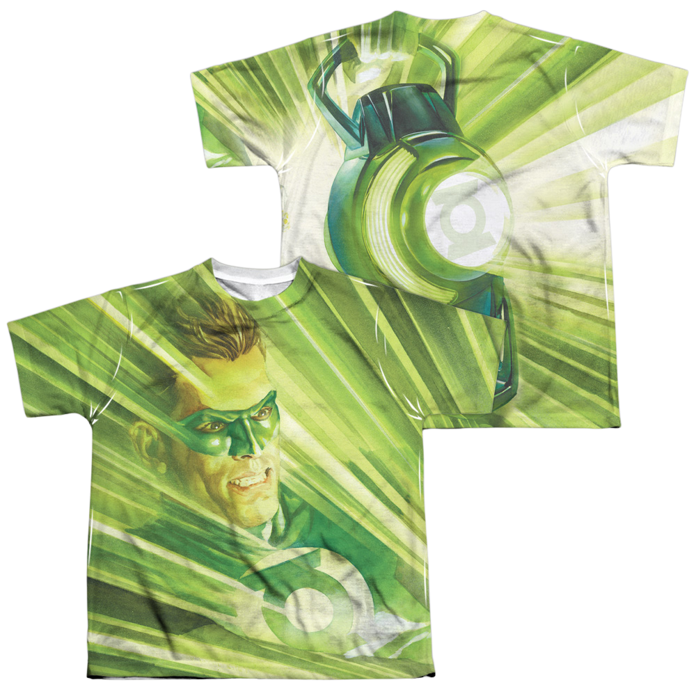 Green Lantern Rays Of Light (Front/Back) - Youth All-Over Print T-Shirt Youth All-Over Print T-Shirt (Ages 8-12) Green Lantern   