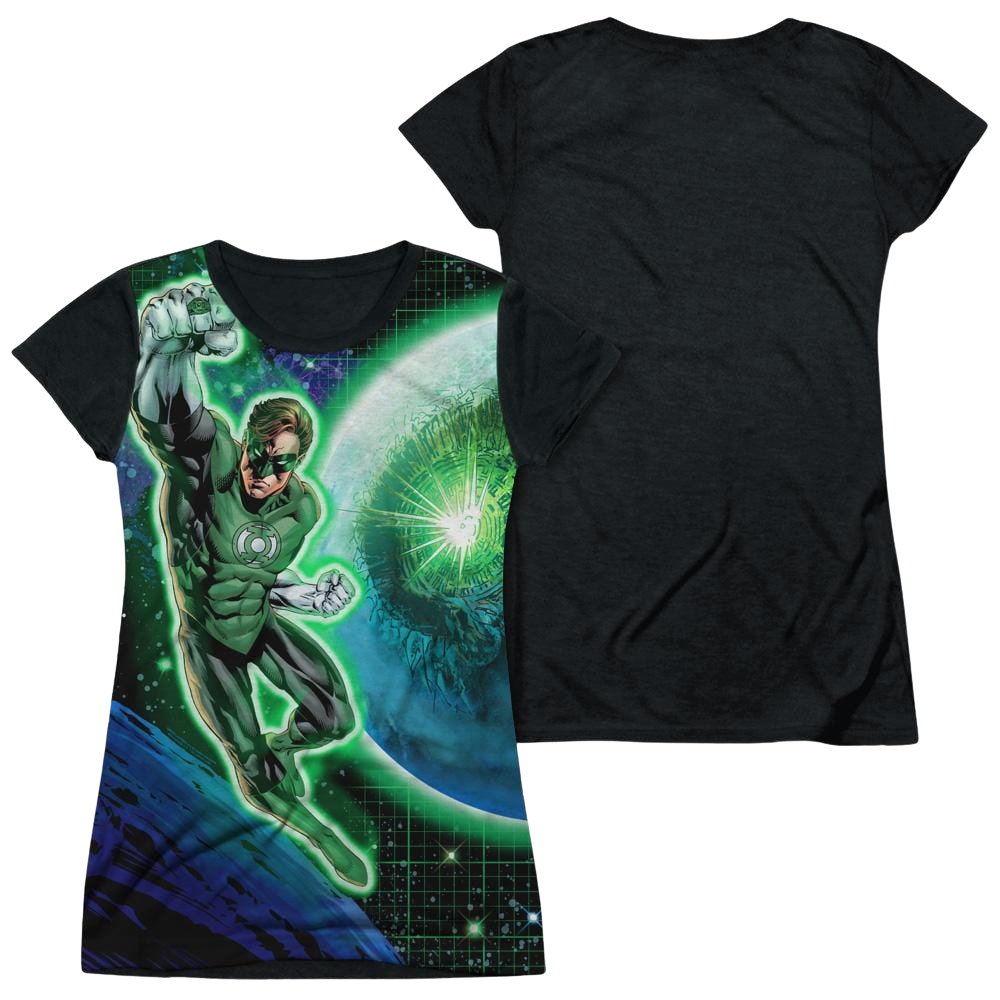DC Comics Gl In Space - Juniors Black Back T-Shirt Juniors Black Back T-Shirt Green Lantern   