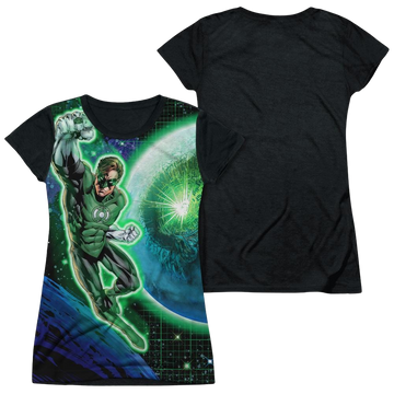 DC Comics Gl In Space - Juniors Black Back T-Shirt Juniors Black Back T-Shirt Green Lantern   