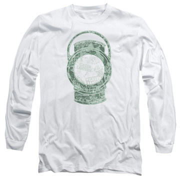 White men's long sleeve t-shirt with Green Lantern DC Comics Lantern Cover graphic
