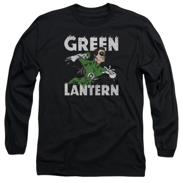 Black men's long sleeve t-shirt with Green Lantern DC Comics Hal Power graphic