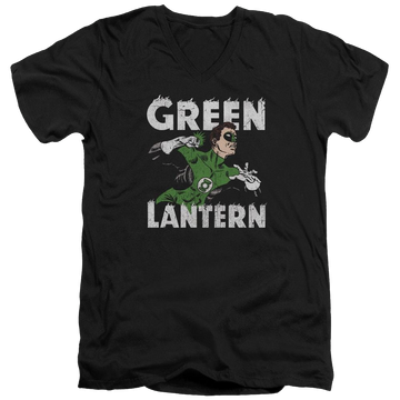 Black men's v-neck t-shirt with Green Lantern DC Comics Hal Power graphic