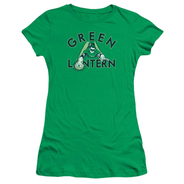 Kelly green juniors t-shirt with Green Lantern DC Comics In Flight graphic