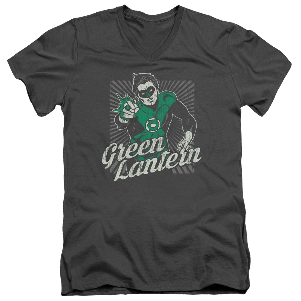 DC Comics Ring Rays - Men's V-Neck T-Shirt Men's V-Neck T-Shirt Green Lantern   