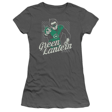 Charcoal juniors t-shirt with Green Lantern DC Comics Ring Rays graphic