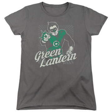 Charcoal women's t-shirt with Green Lantern DC Comics Ring Rays graphic