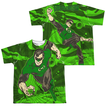 Green Lantern Radiant Power youth all-over print t-shirt for ages 8 to 12