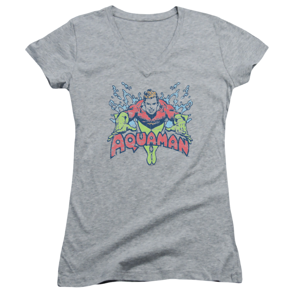 Aquaman Splish Splash - Juniors V-Neck T-Shirt Juniors V-Neck T-Shirt Aquaman   