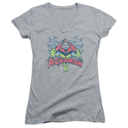 Aquaman Splish Splash - Juniors V-Neck T-Shirt Juniors V-Neck T-Shirt Aquaman   