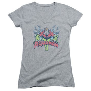 Aquaman Splish Splash - Juniors V-Neck T-Shirt Juniors V-Neck T-Shirt Aquaman   