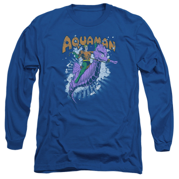 Royal men's long sleeve t-shirt with Aquaman Ride Free graphic