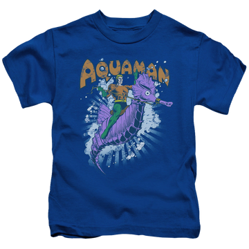 Royal kid's t-shirt for ages 4 to 7 with Aquaman Ride Free graphic