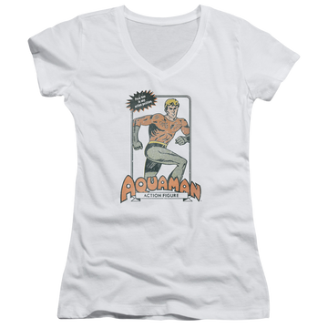 Aquaman Am Action Figure - Juniors V-Neck T-Shirt Juniors V-Neck T-Shirt Aquaman   