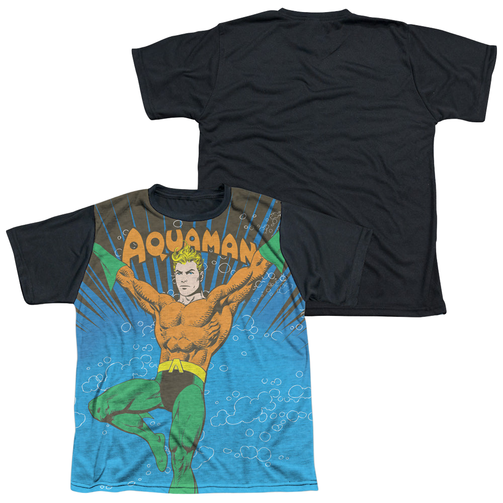 Aquaman Underwater Sub - Youth Black Back T-Shirt Youth Black Back T-Shirt (Ages 8-12) Aquaman   
