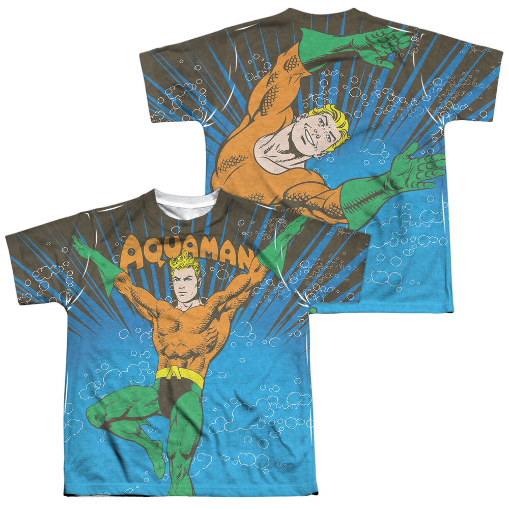 Aquaman Underwater Sub (Front/Back Print) - Youth All-Over Print T-Shirt Youth All-Over Print T-Shirt (Ages 8-12) Aquaman   