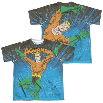 Aquaman Underwater Sub youth all-over print t-shirt for ages 8 to 12