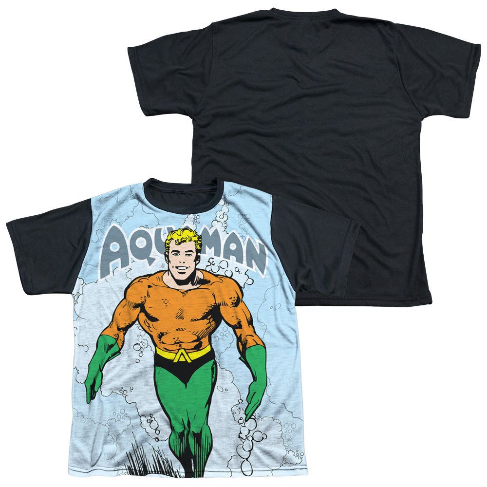 Aquaman Clasic Aqua - Youth Black Back T-Shirt Youth Black Back T-Shirt (Ages 8-12) Aquaman   