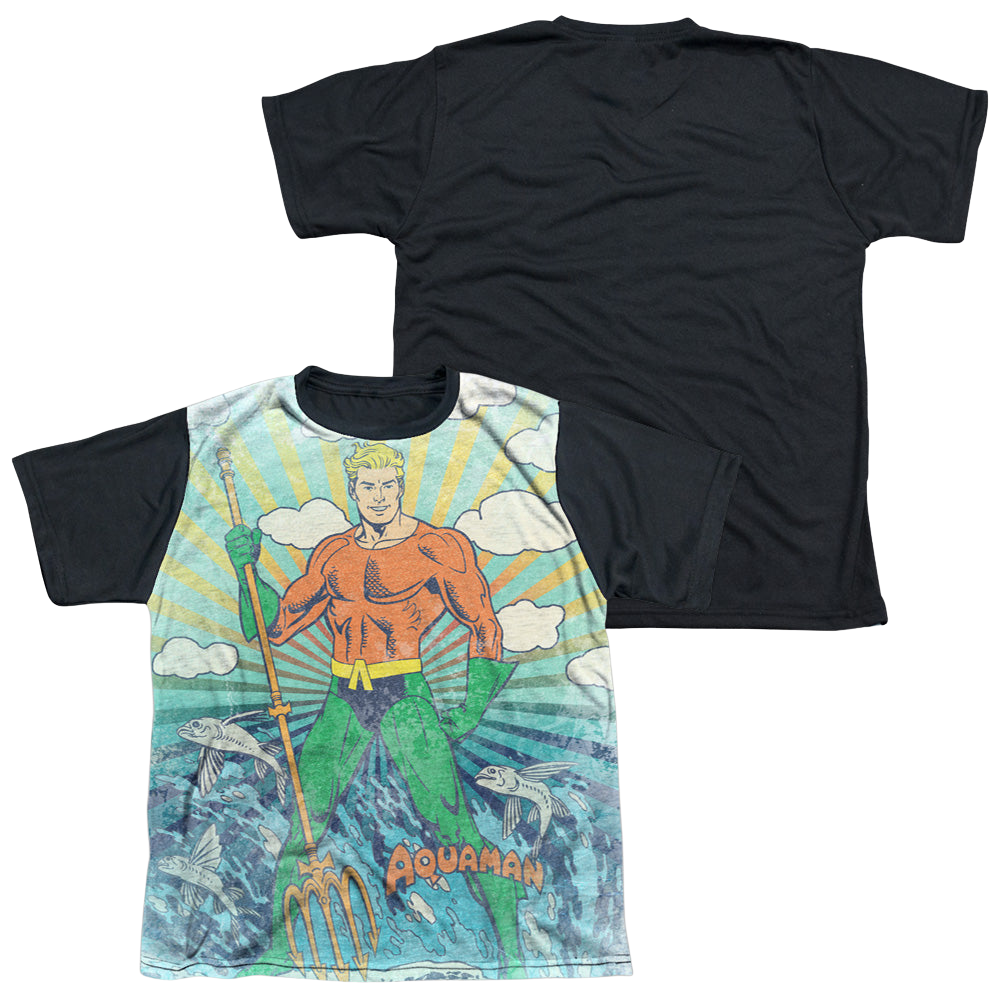 Aquaman Sonar - Youth Black Back T-Shirt Youth Black Back T-Shirt (Ages 8-12) Aquaman   
