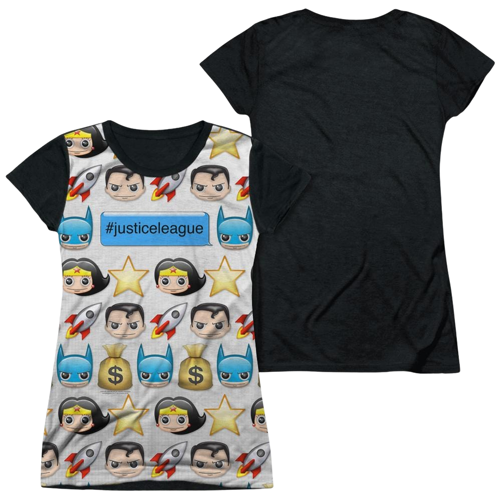 DC Comics Hashtag - Juniors Black Back T-Shirt Juniors Black Back T-Shirt Justice League   