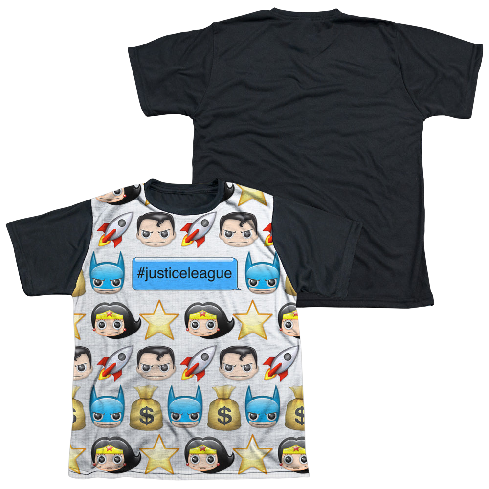Justice League Hashtag - Youth Black Back T-Shirt Youth Black Back T-Shirt (Ages 8-12) Justice League   
