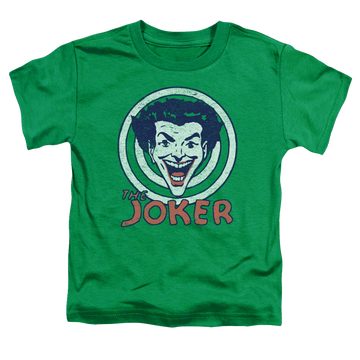 Kelly green toddler t-shirt with Joker Joke Target graphic