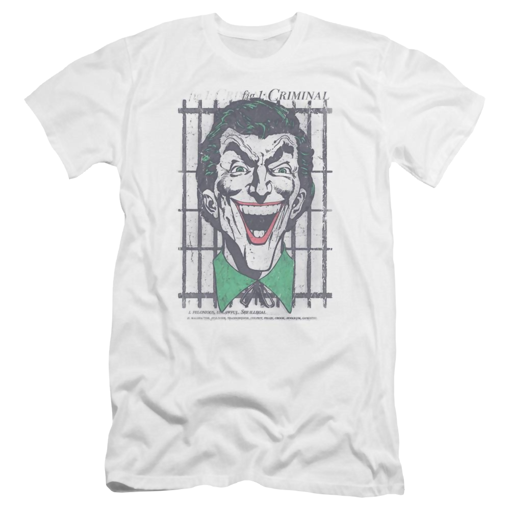 Dc Criminal Premium Adult Slim Fit T-Shirt Men's Premium Slim Fit T-Shirt Joker   