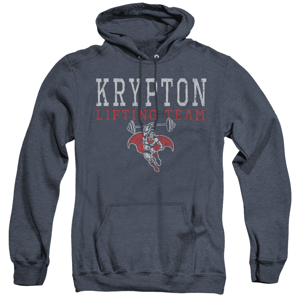 Superman Krpton Lifting - Heather Pullover Hoodie Heather Pullover Hoodie Superman   