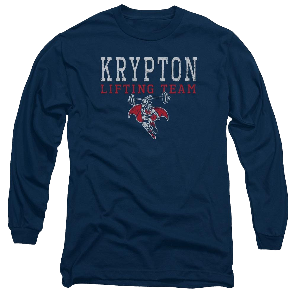 DC Comics Krpton Lifting - Men's Long Sleeve T-Shirt Men's Long Sleeve T-Shirt Superman   