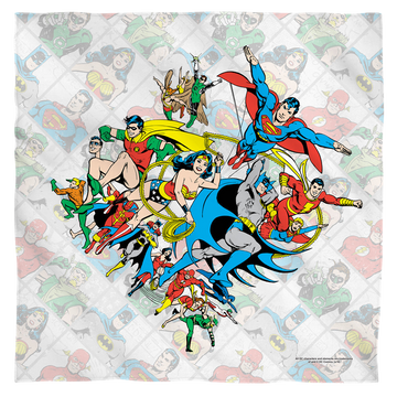 Justice League Classic Squares - Bandana Bandanas Justice League   