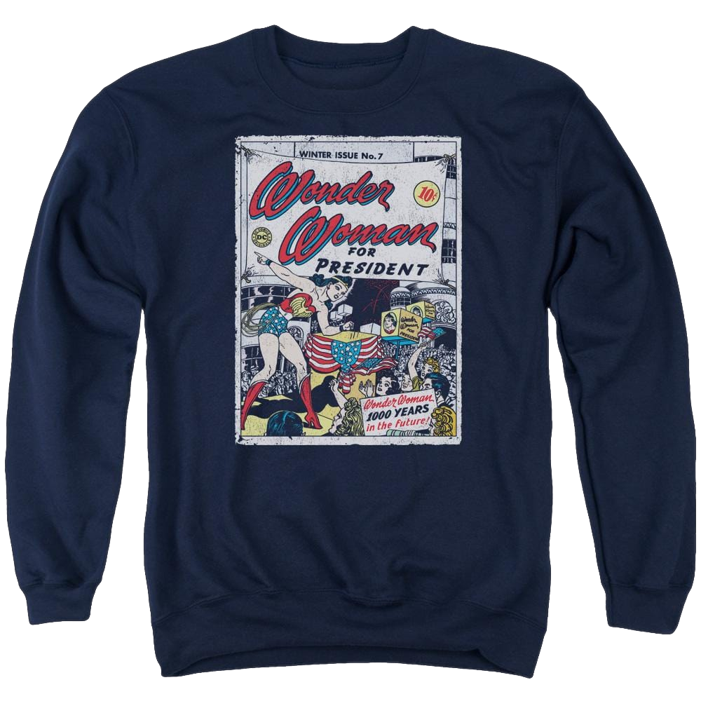 DC Comics Ww For President - Men's Crewneck Sweatshirt Men's Crewneck Sweatshirt Wonder Woman   