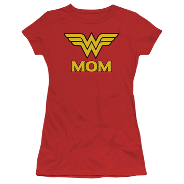 Red juniors t-shirt with Wonder Woman DC Comics Wonder Mom graphic