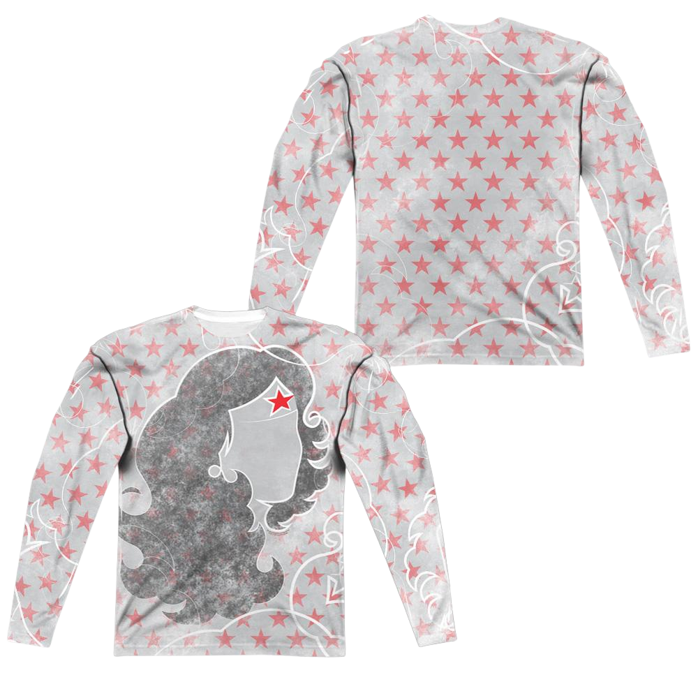 DC Comics Ww Inline Men's All-Over Print T-Shirt Men's All-Over Print Long Sleeve Wonder Woman   