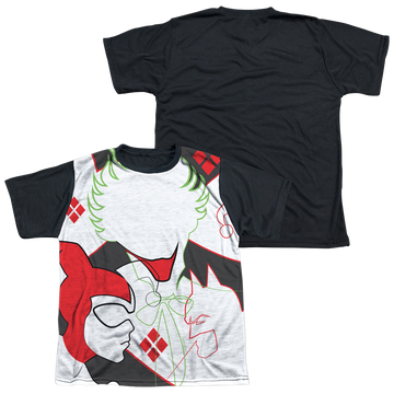 DC Batman Joker/Harley Inline - Youth Black Back T-Shirt Youth Black Back T-Shirt (Ages 8-12) Batman   