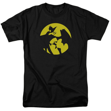 Black men's regular fit t-shirt with DC Comics Batman Spotlight graphic
