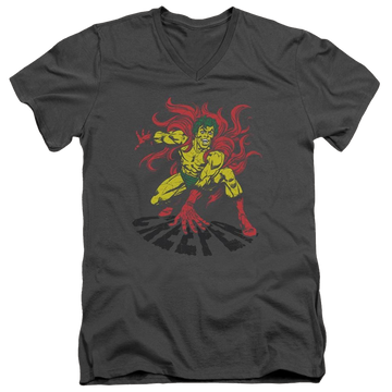 Charcoal men's v-neck t-shirt with DC Comics Creeper graphic