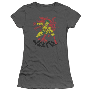 Charcoal juniors t-shirt with DC Comics Creeper graphic