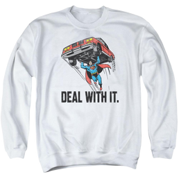 DC Comics Deal With It - Men's Crewneck Sweatshirt Men's Crewneck Sweatshirt Superman   
