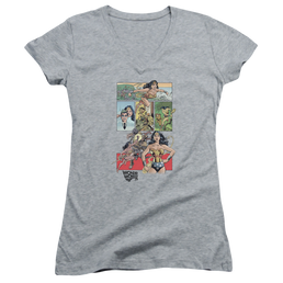 Wonder Woman Ww75 Comic Page - Juniors V-Neck T-Shirt Juniors V-Neck T-Shirt Wonder Woman   