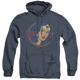 Wonder Woman Ww75 Starburst Portrait - Heather Pullover Hoodie Heather Pullover Hoodie Wonder Woman   